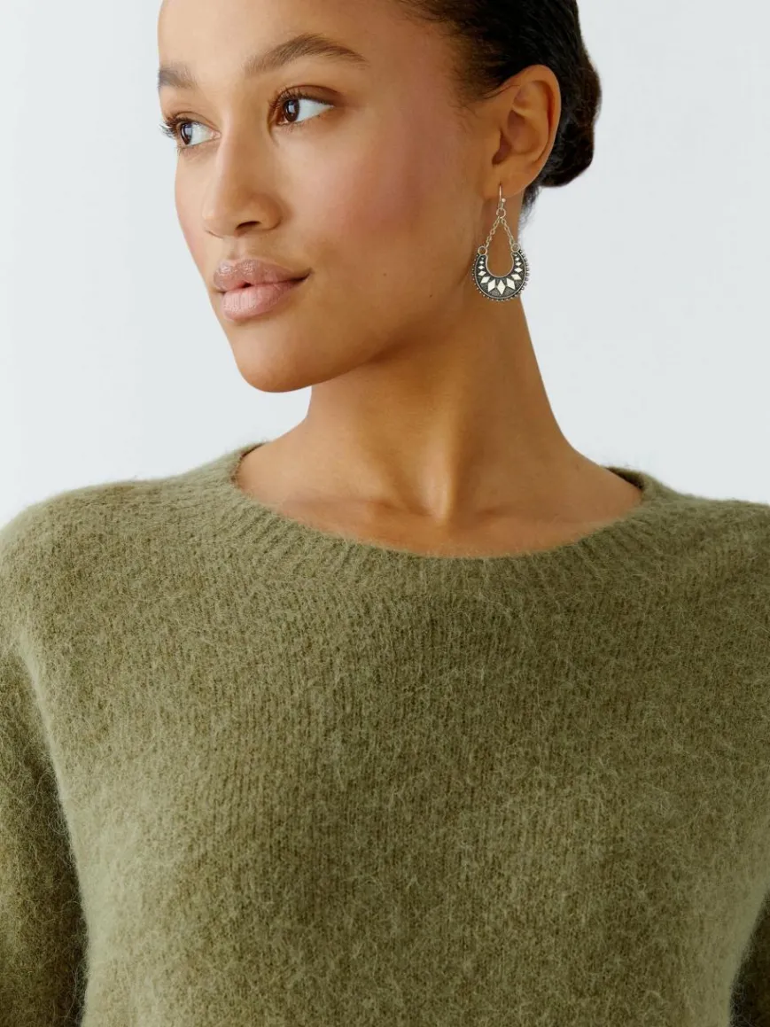 Oui Pullover & Strickjacken*Damen Pullover oliv uni