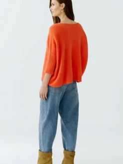 Oui Pullover & Strickjacken*Damen Pullover orange uni