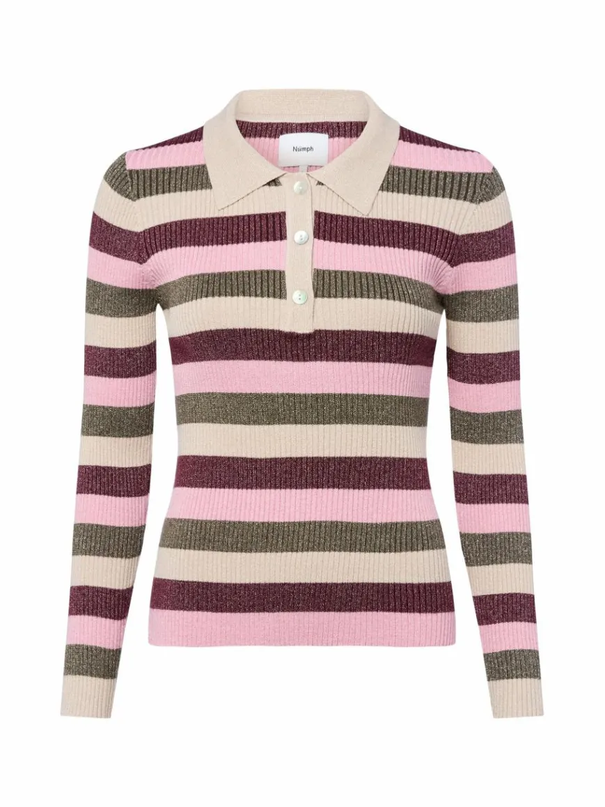 Nümph Pullover & Strickjacken*Damen Pullover - Numoras rosa beige gestreift