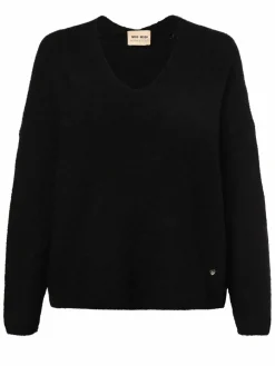 MOS MOSH Pullover & Strickjacken*Damen Pullover mit Alpaka-Anteil - MMThora schwarz uni