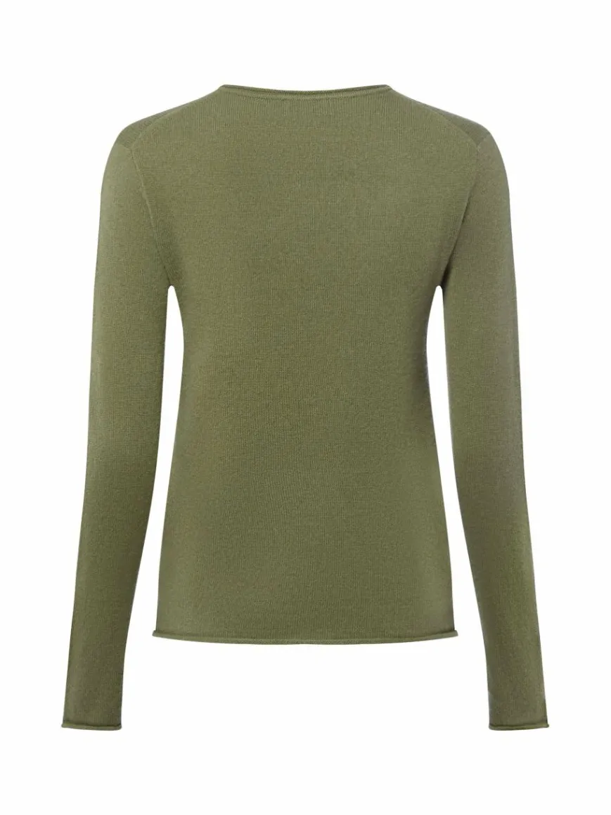 Marie Lund Pullover & Strickjacken*Damen Pure Cashmere Pullover erbse uni
