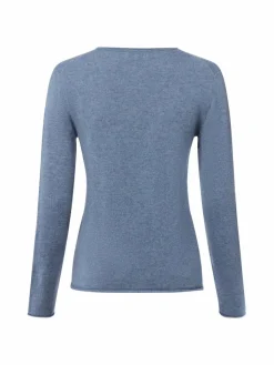 Marie Lund Pullover & Strickjacken*Damen Pure Cashmere Pullover blau meliert