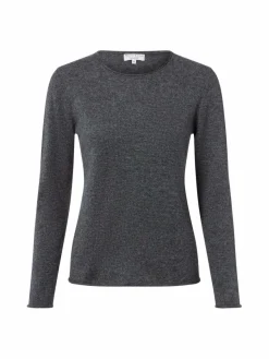 Marie Lund Pullover & Strickjacken*Damen Pure Cashmere Pullover anthrazit meliert