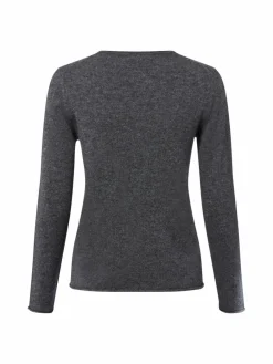 Marie Lund Pullover & Strickjacken*Damen Pure Cashmere Pullover anthrazit meliert