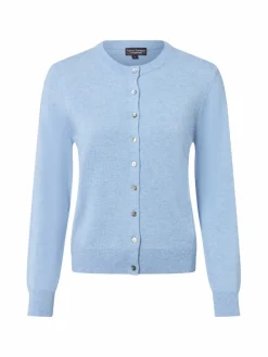 Franco Callegari Pullover & Strickjacken*Damen Pure Cashmere Strickjacke hellblau meliert