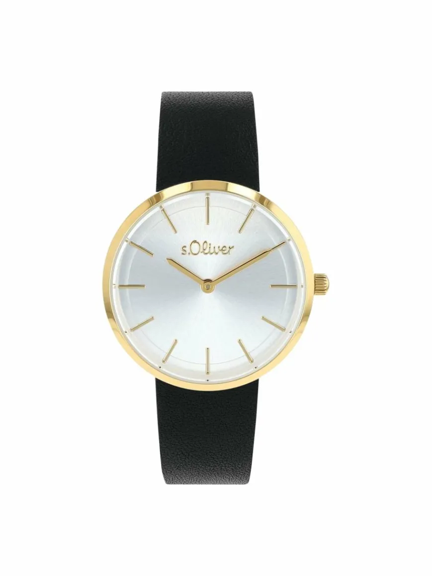 s.Oliver Uhren*Damen Quarzuhr schwarz uni