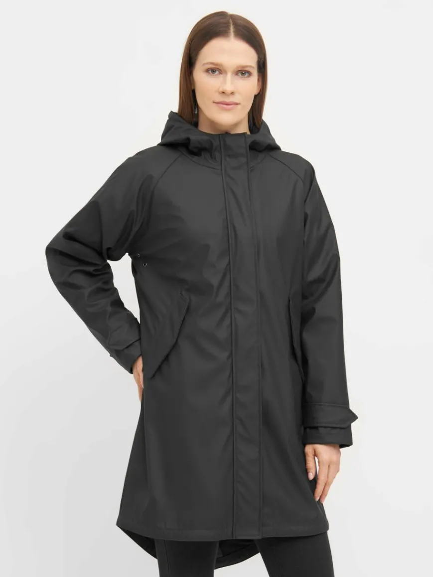 Derbe Jacken & Westen*Damen Regenjacke schwarz uni