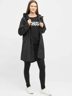 Derbe Jacken & Westen*Damen Regenjacke schwarz uni