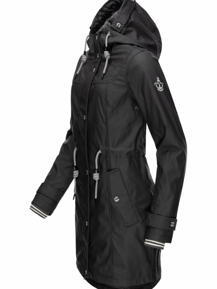 Peak Time Jacken & Westen*Damen Regenjacke - L60042 schwarz uni