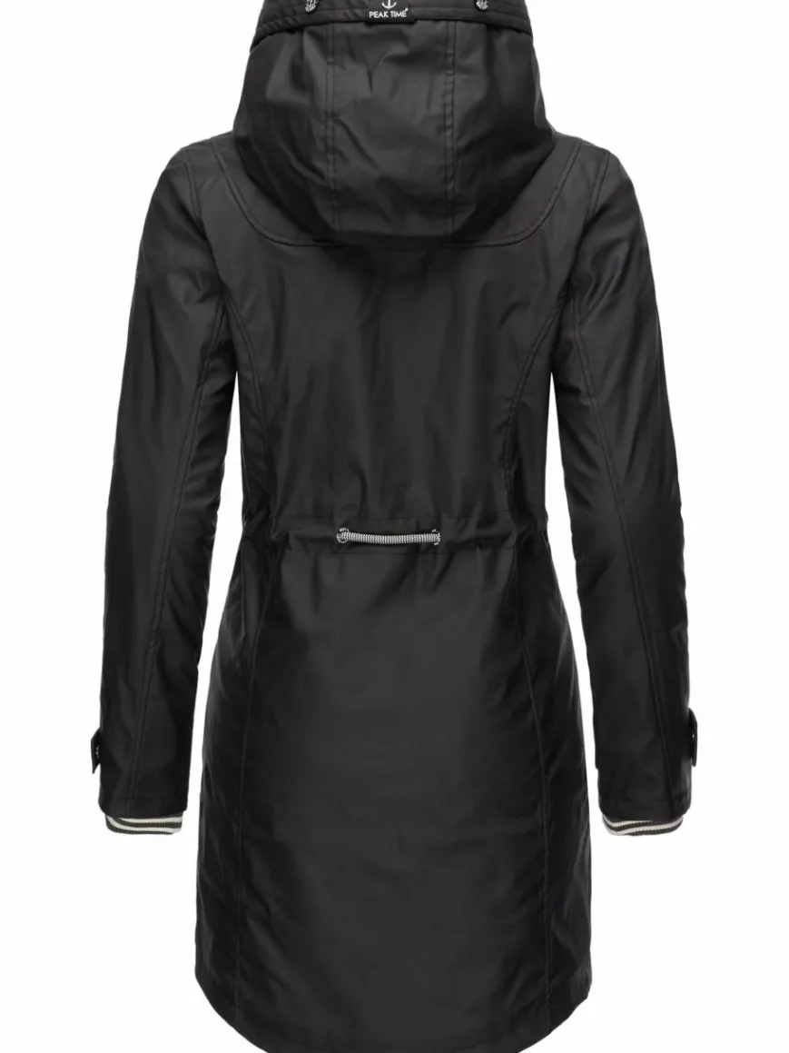 Peak Time Jacken & Westen*Damen Regenjacke - L60042 schwarz uni