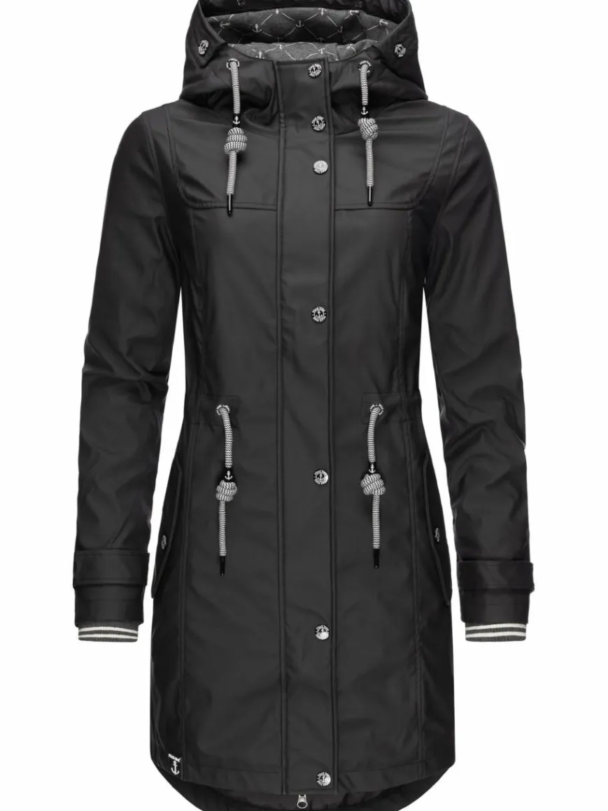 Peak Time Jacken & Westen*Damen Regenjacke - L60042 schwarz uni