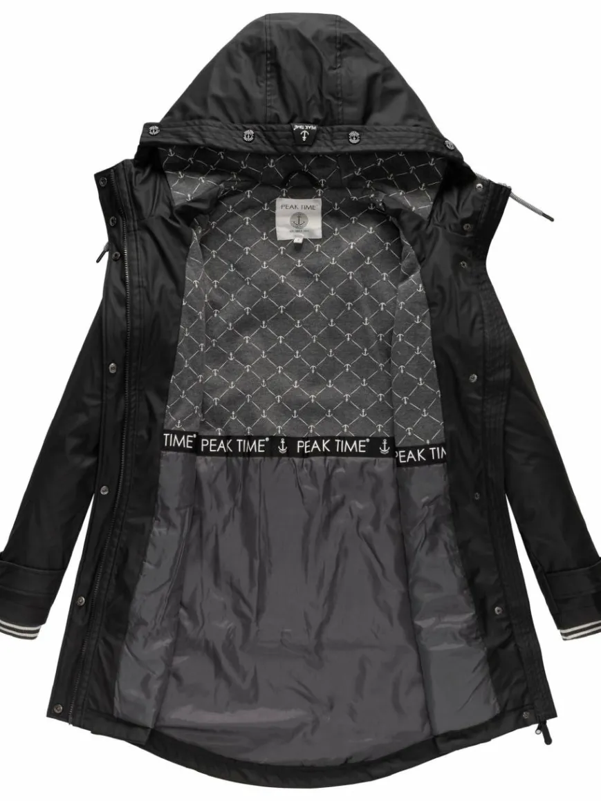 Peak Time Jacken & Westen*Damen Regenjacke - L60042 schwarz uni