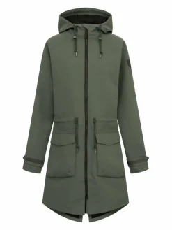 Derbe Jacken & Westen*Damen Regenmantel oliv uni