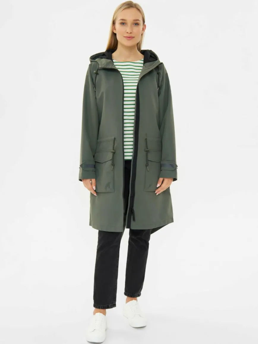 Derbe Jacken & Westen*Damen Regenmantel oliv uni