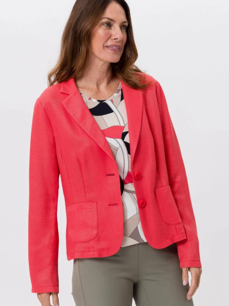 Frank Walder Blazer*Damen Reversblazer koralle rot uni