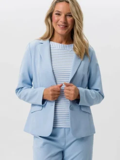 Frank Walder Blazer*Damen Reversblazer hellblau blau uni