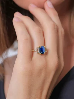 Elli PREMIUM Schmuck*Damen Ring blau uni