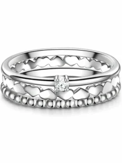 Glanzstücke München Schmuck*Damen Ring - Herz/Kugel silber uni