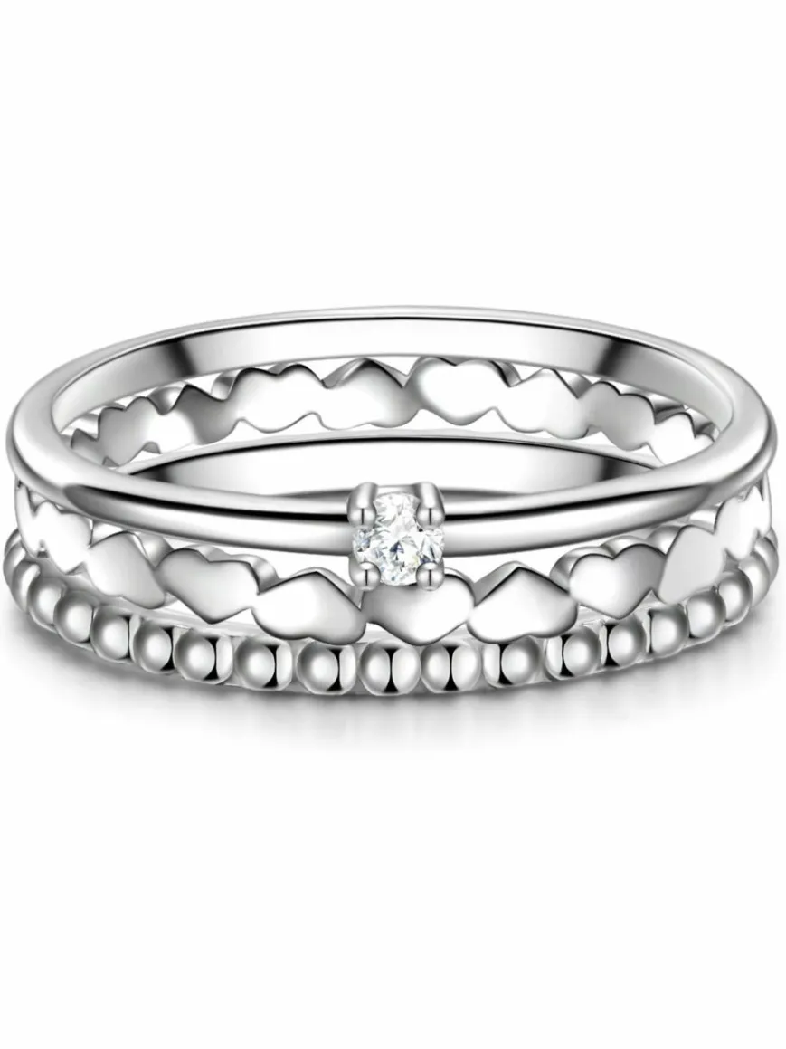 Glanzstücke München Schmuck*Damen Ring - Herz/Kugel silber uni