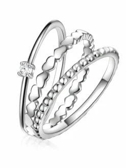 Glanzstücke München Schmuck*Damen Ring - Herz/Kugel silber uni
