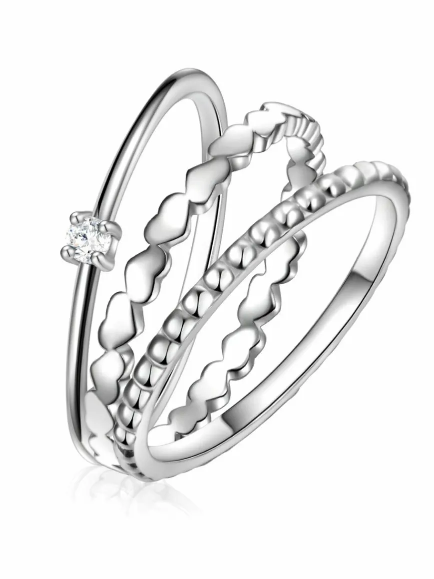 Glanzstücke München Schmuck*Damen Ring - Herz/Kugel silber uni