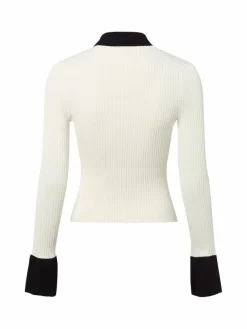 HUGO Pullover & Strickjacken*Damen Rippstrickpullover - Sharro ecru schwarz uni