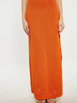 IZIA Röcke*Damen Rock orange gestreift