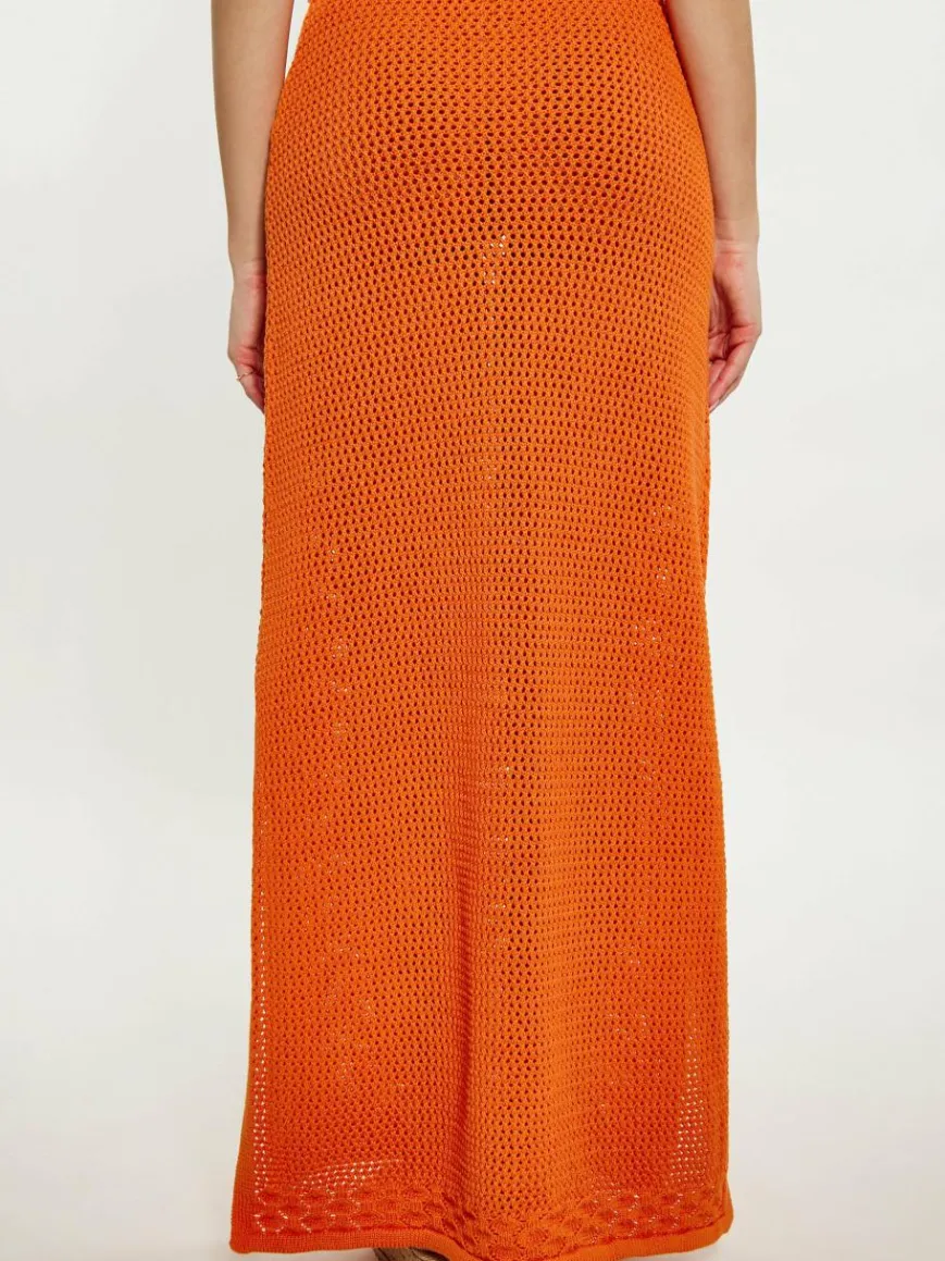 IZIA Röcke*Damen Rock orange gestreift