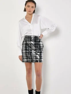 Apricot Röcke*Damen Rock schwarz strukturiert