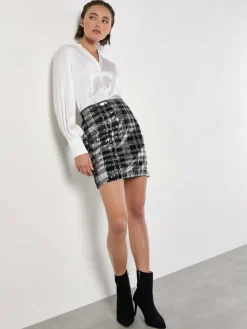 Apricot Röcke*Damen Rock schwarz strukturiert