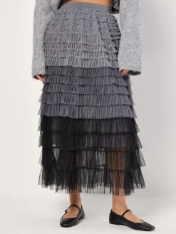 Apricot Röcke*Damen Rock grau strukturiert