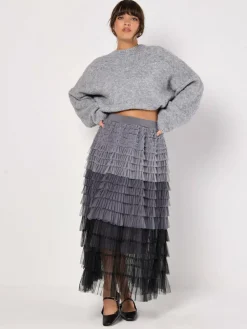 Apricot Röcke*Damen Rock grau strukturiert