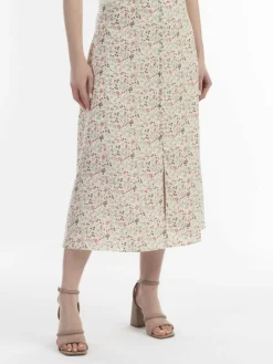 Usha Röcke*Damen Rock weiß gemustert