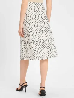 Marie Lund Röcke*Damen Rock ecru schwarz gemustert
