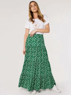 Apricot Röcke*Damen Rock grün bedruckt