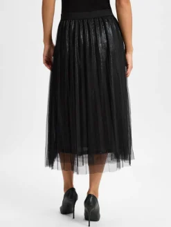 More & More Röcke*Damen Rock schwarz silber uni