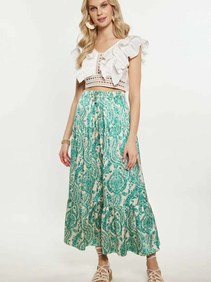 IZIA Röcke*Damen Rock grün gemustert