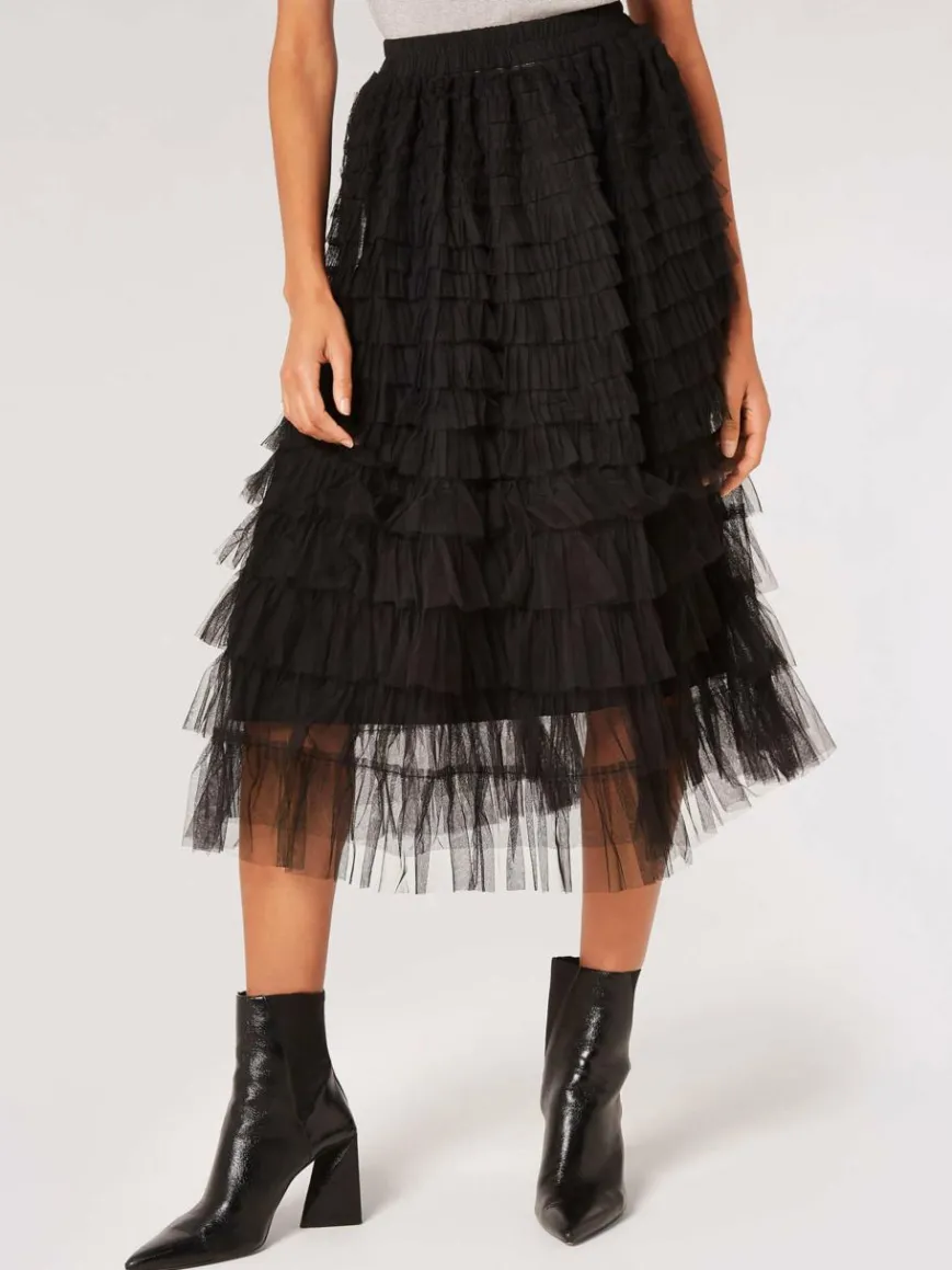 Apricot Röcke*Damen Rock schwarz strukturiert