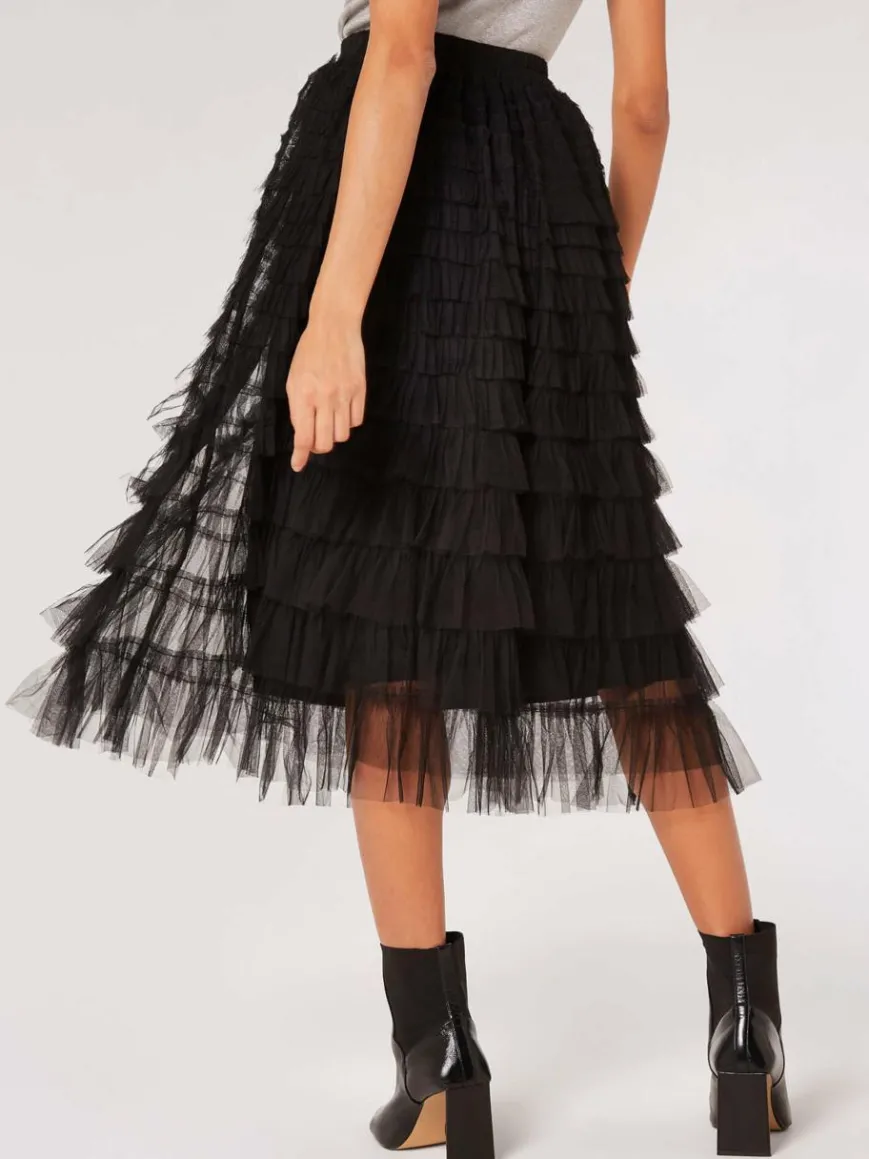 Apricot Röcke*Damen Rock schwarz strukturiert