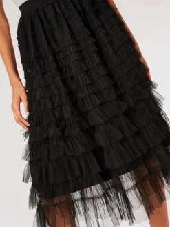 Apricot Röcke*Damen Rock schwarz strukturiert