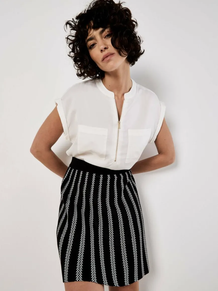 Apricot Röcke*Damen Rock schwarz gestreift