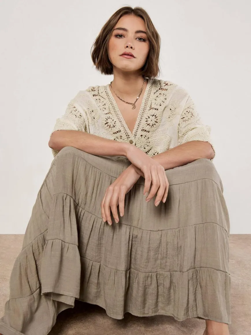 Apricot Röcke*Damen Rock beige uni