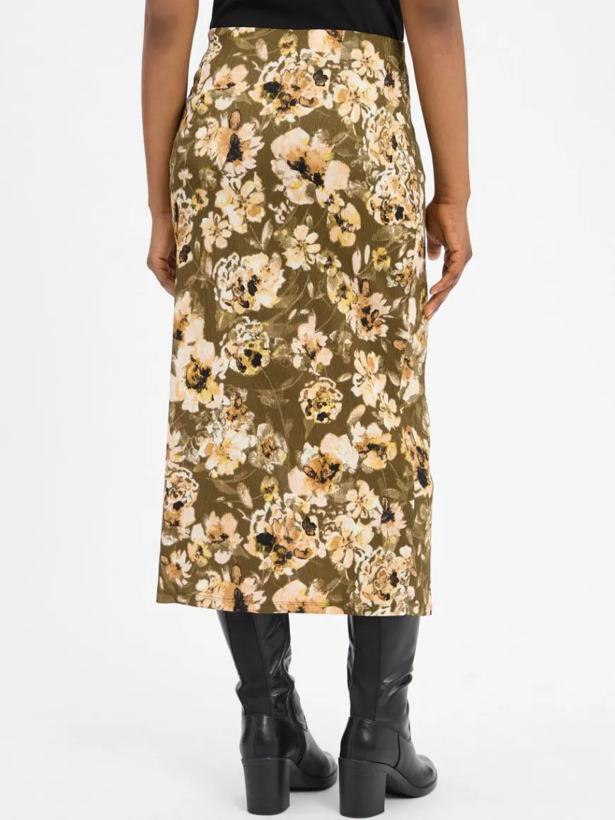 zero Röcke*Damen Rock oliv sand gemustert