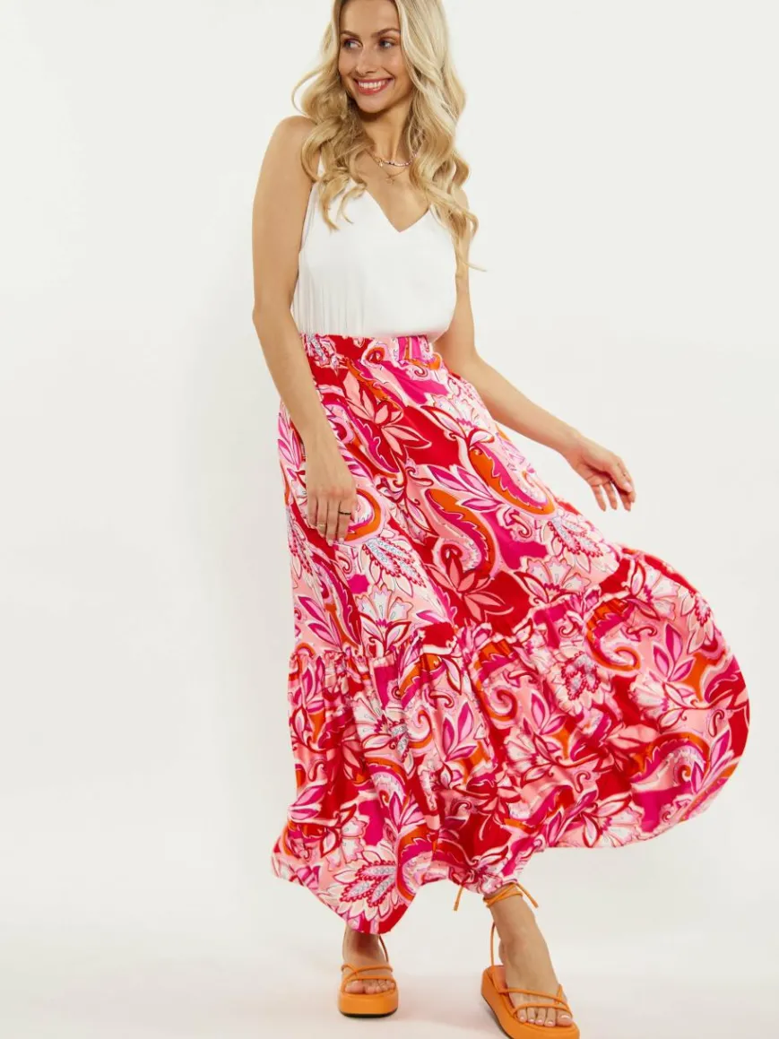 IZIA Röcke*Damen Rock rot gemustert