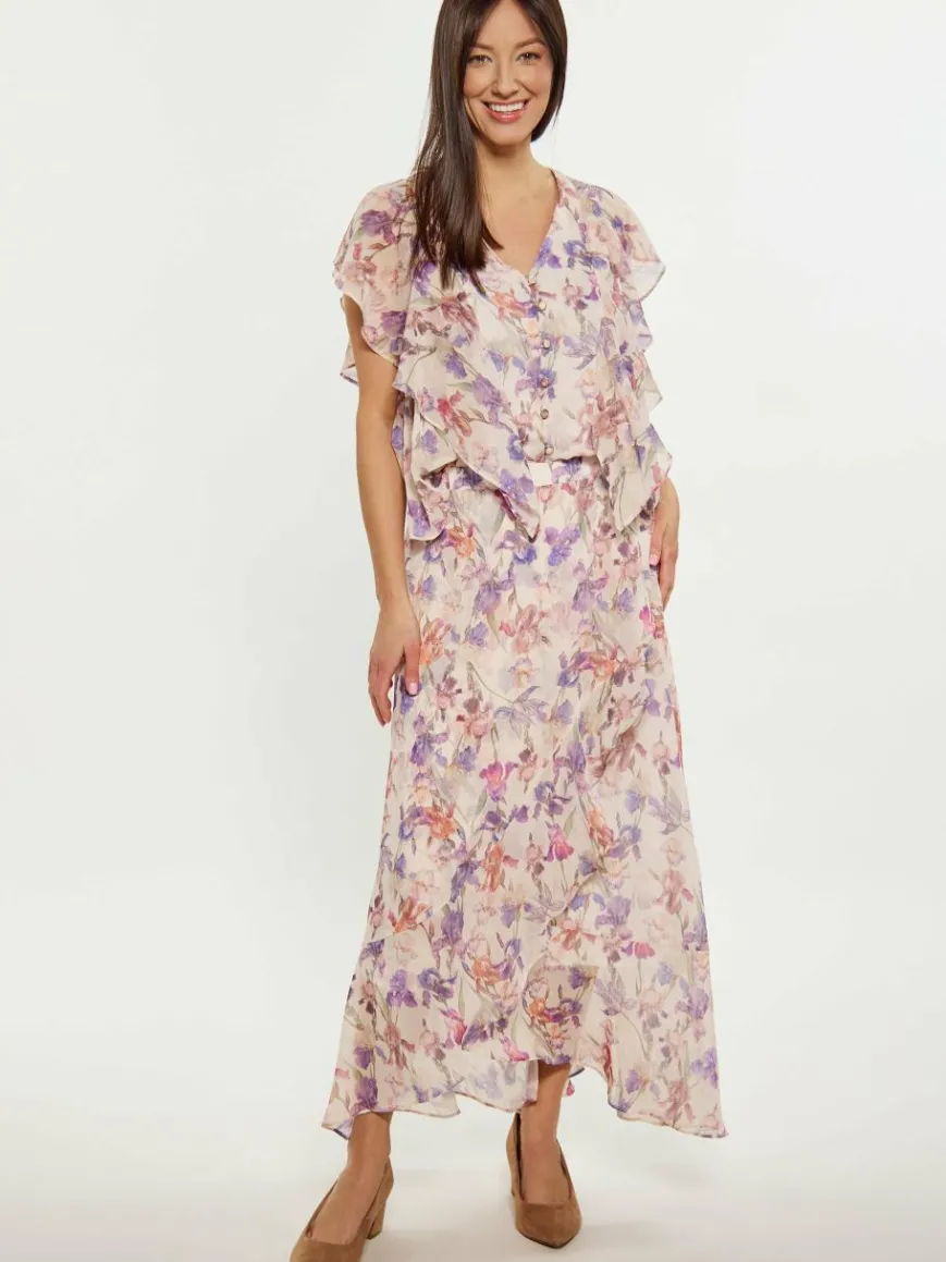 Usha Röcke*Damen Rock ecru gemustert