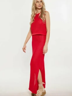 IZIA Röcke*Damen Rock rot gestreift