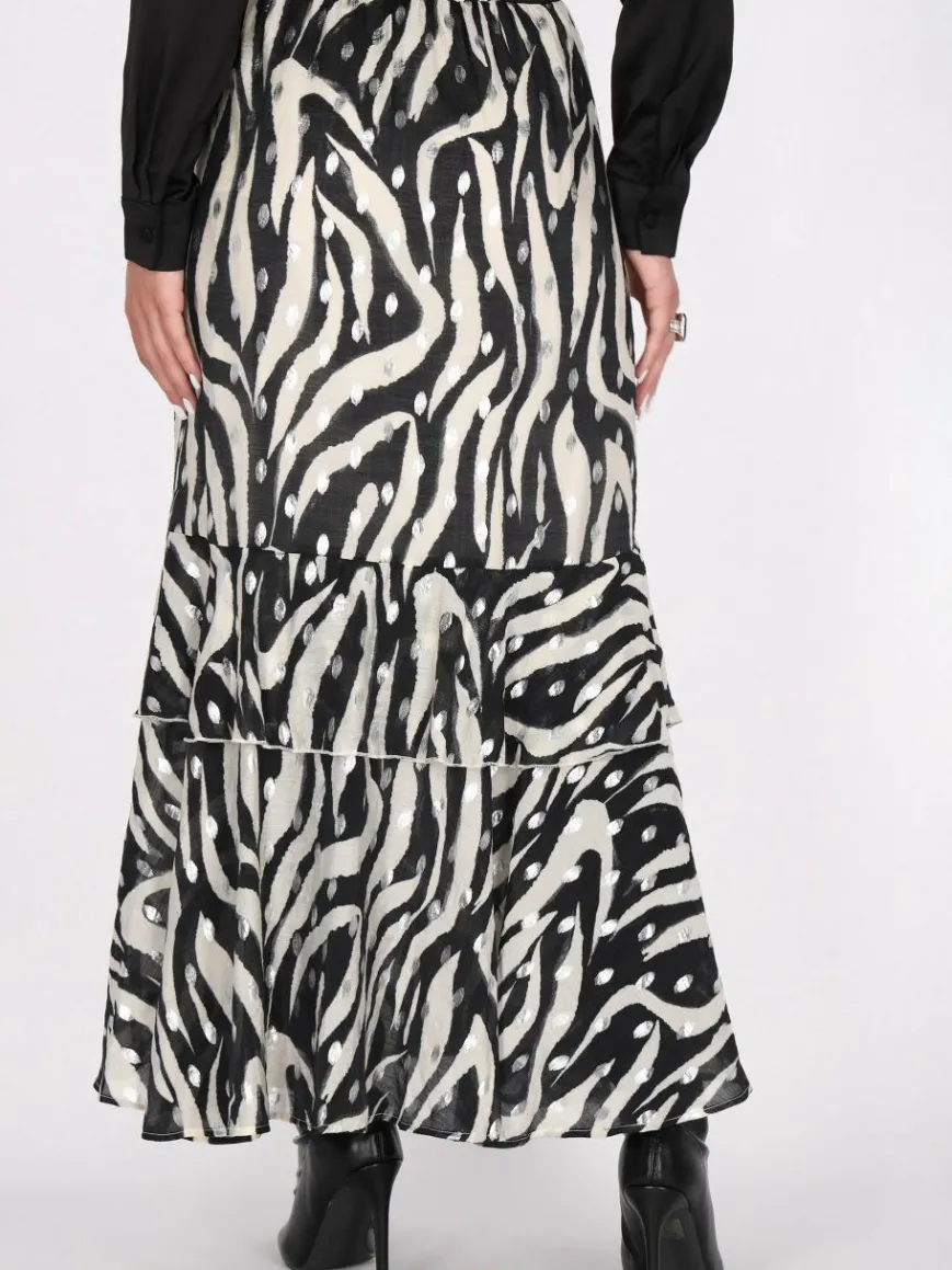 Faina Röcke*Damen Rock mehrfarbig gemustert