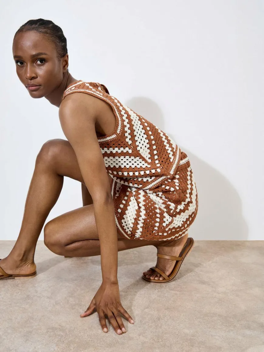 Apricot Röcke*Damen Rock beige gestreift