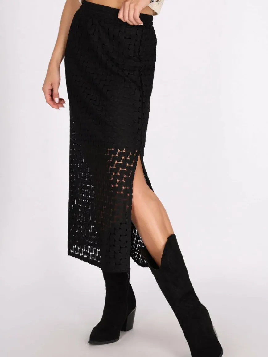 IZIA Röcke*Damen Rock schwarz gestreift