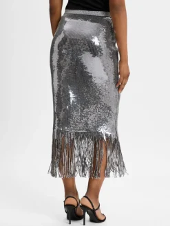 MOS MOSH Röcke*Damen Rock - MMMiaz silber uni